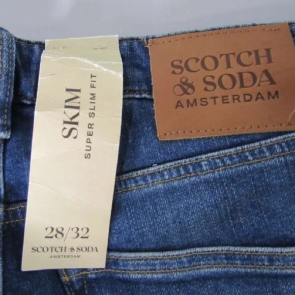 Scotch & Soda Men's US 28 x 32 Skim Slim Denim Jeans 0543 Medium  Blue NWT - Picture 5 of 6